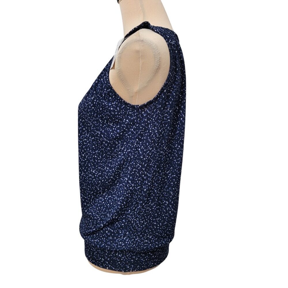 LOFT Size XS Blue & White Speckled Sleeveless Blouse, NEW with Tag - Picture 3 of 14